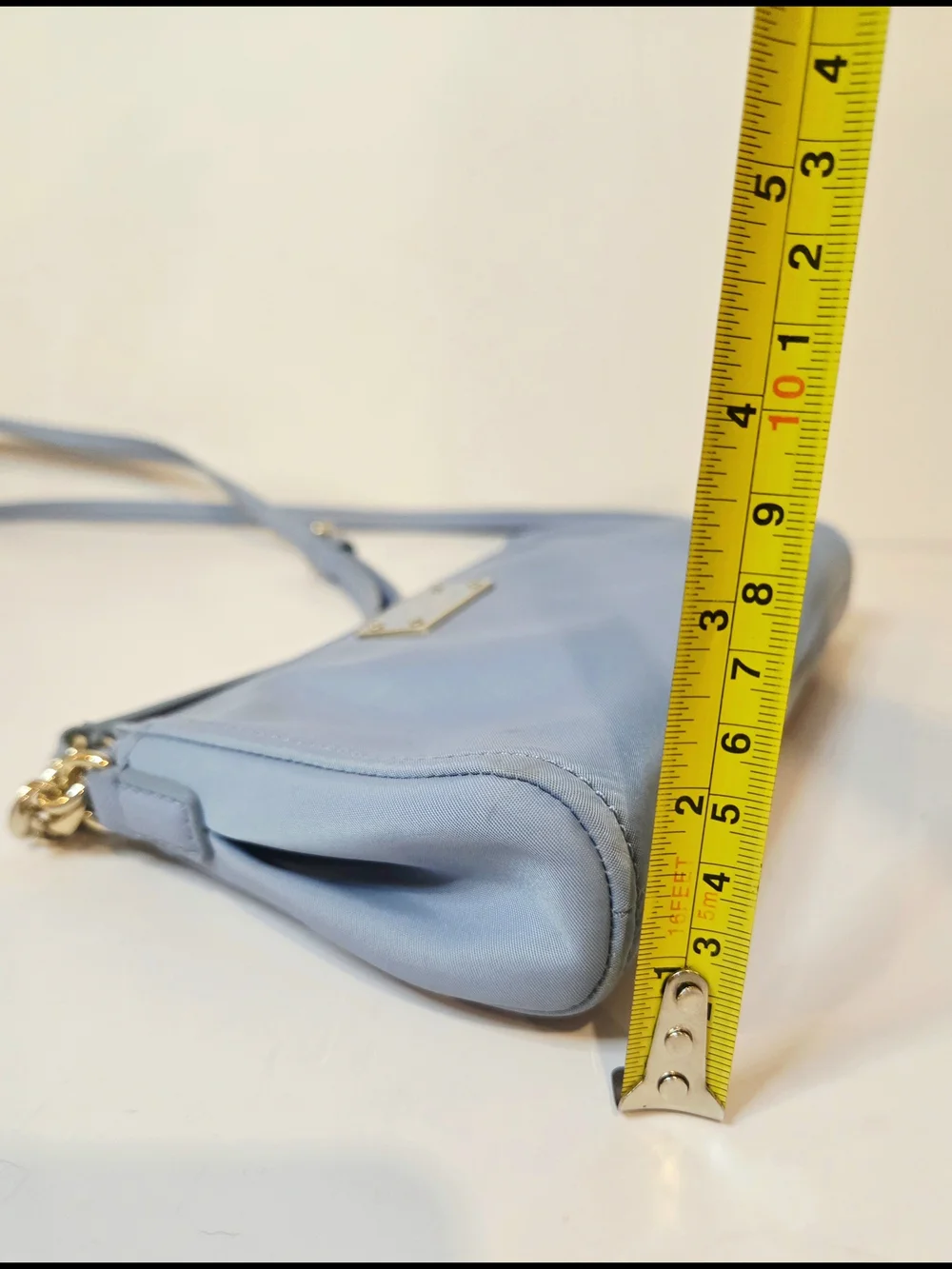 Kate Spade Convertible Crossbody Nylon Purse Baby Blue Baguette Demi Pochette
